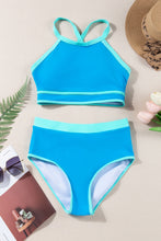 Load image into Gallery viewer, Crisscross Round Neck Two-Piece Swim Set