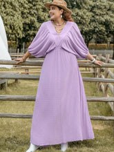 Load image into Gallery viewer, Plus Size Swiss Dot V-Neck Midi Dress
