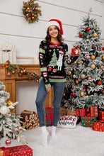 Load image into Gallery viewer, Contrast Christmas Pattern Round Neck Sweater