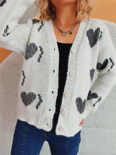 Load image into Gallery viewer, Heart Button Up Long Sleeve Cardigan
