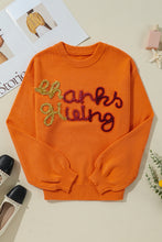 Load image into Gallery viewer, THANKSGIVING Round Neck Dropped Shoulder Sweater
