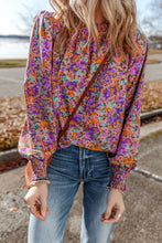 Load image into Gallery viewer, Floral Round Neck Long Sleeve Blouse