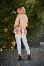 Load image into Gallery viewer, And The Why Full Size Double Layered Plaid Contrast Sweatshirt