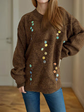 Load image into Gallery viewer, Sequin Mock Neck Long Sleeve Sweater