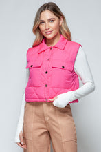 Load image into Gallery viewer, Snobbish Snap Down Quilted Crop Vest