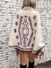 Load image into Gallery viewer, Fringe Geometric Open Front Long Sleeve Cape