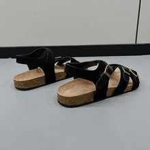 Load image into Gallery viewer, Open Toe Flat Buckle Sandals