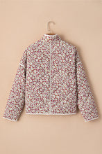 Load image into Gallery viewer, Floral Snap Down Mock Neck Coat