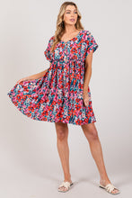 Load image into Gallery viewer, SAGE + FIG Floral Button Down Short Sleeve Mini Dress