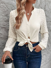 Load image into Gallery viewer, Textured Notched Long Sleeve Shirt