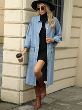 Load image into Gallery viewer, Pocketed Button Down Collared Neck Denim Jacket