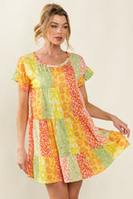 Load image into Gallery viewer, BiBi Leopard Short Sleeve Tiered Dress