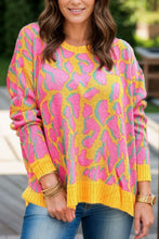 Load image into Gallery viewer, Contrast Round Neck Long Sleeve Sweater