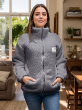 Load image into Gallery viewer, Full Size Turtleneck Zip Up Long Sleeve Sherpa Jacket