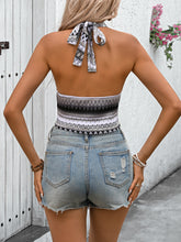 Load image into Gallery viewer, Geometric Halter Neck Cropped Tank