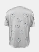 Load image into Gallery viewer, Full Size Lace Detail Heart Round Neck Short Sleeve Top