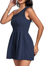 Load image into Gallery viewer, Smocked Single Shoulder Romper