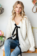 Load image into Gallery viewer, First Love Tie Closure Open Knit Cardigan