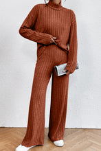 Load image into Gallery viewer, Mock Neck Dropped Shoulder Top and Pants Set