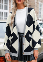 Load image into Gallery viewer, Color Block Button Down Long Sleeve Cardigan