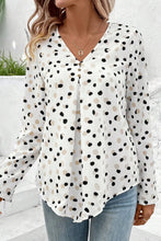 Load image into Gallery viewer, Printed V-Neck Long Sleeve Blouse