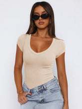 Load image into Gallery viewer, Scoop Neck Cap Sleeve T-Shirt