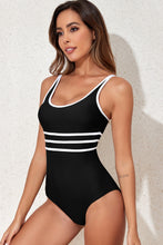 Load image into Gallery viewer, Contrast Trim Scoop Neck One-Piece Swimwear