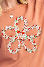 Load image into Gallery viewer, Exposed Seam Slit Floral Round Neck Blouse