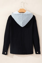 Load image into Gallery viewer, Drawstring Button Up Long Sleeve Hooded Jacket