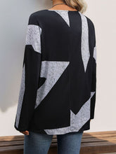 Load image into Gallery viewer, Color Block V-Neck Long Sleeve T-Shirt