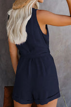Load image into Gallery viewer, Full Size Tied V-Neck Sleeveless Romper with Pockets