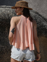 Load image into Gallery viewer, Ruched Peplum Round Neck Tank