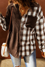 Load image into Gallery viewer, Plaid Button Up Drop Shoulder Shacket