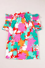 Load image into Gallery viewer, Printed Tie Neck Cap Sleeve Blouse