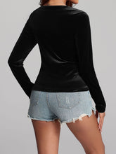 Load image into Gallery viewer, Ruched Surplice Long Sleeve Top