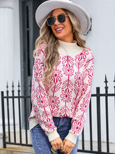Load image into Gallery viewer, Flower Turtleneck Long Sleeve Sweater