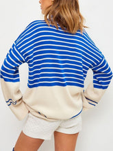 Load image into Gallery viewer, Striped Mock Neck Long Sleeve Sweater