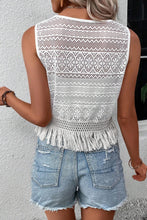 Load image into Gallery viewer, Fringe Openwork Round Neck Tank