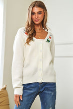 Load image into Gallery viewer, Davi &amp; Dani Flower Embroidered Button Up Long Sleeve Cardigan