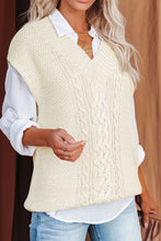 Load image into Gallery viewer, Cable-Knit V-Neck Sweater Vest