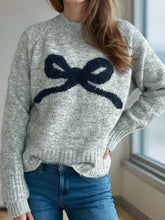 Load image into Gallery viewer, Bow Round Neck Long Sleeve Sweater