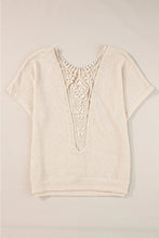 Load image into Gallery viewer, Plus Size Textured Lace Round Neck Short Sleeve T-Shirt