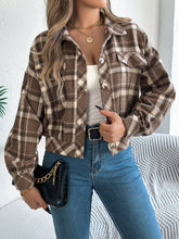 Load image into Gallery viewer, Plaid Button Up Long Sleeve Jacket