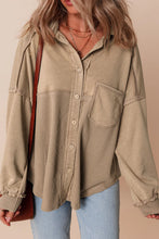 Load image into Gallery viewer, Waffle-Knit Collared Neck Long Sleeve Shacket