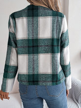 Load image into Gallery viewer, Plaid Open Front Long Sleeve Jacket