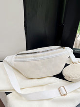 Load image into Gallery viewer, Corduroy Adjustable Strap Crossbody Bag with Pouch