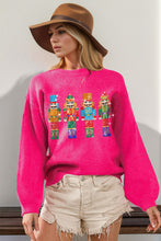 Load image into Gallery viewer, Double Take Full Size Sequin Nutcracker Long Sleeve Sweater