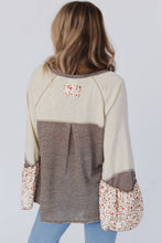 Load image into Gallery viewer, Floral Half Button Long Sleeve T-Shirt