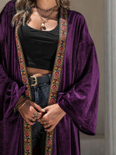 Load image into Gallery viewer, Embroidered Open Front Long Sleeve Cardigan