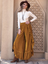 Load image into Gallery viewer, Slit Ruffled Wide Leg Pants